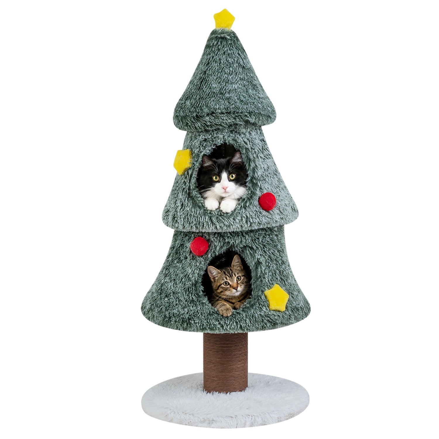 Christmas Cat Tree with 2 Condos & Scratching Post - Majestic Pet Kingdom