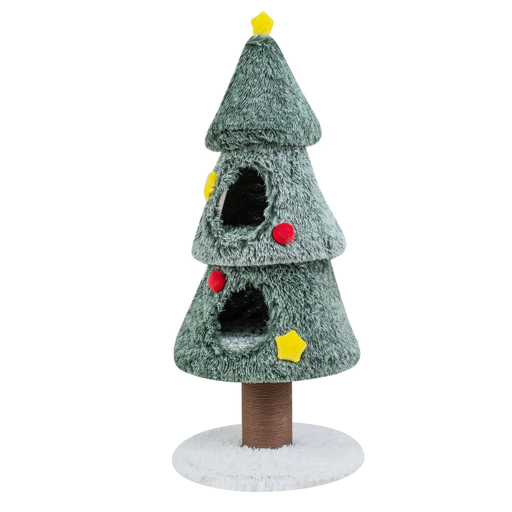 Christmas Cat Tree with 2 Condos & Scratching Post - Majestic Pet Kingdom