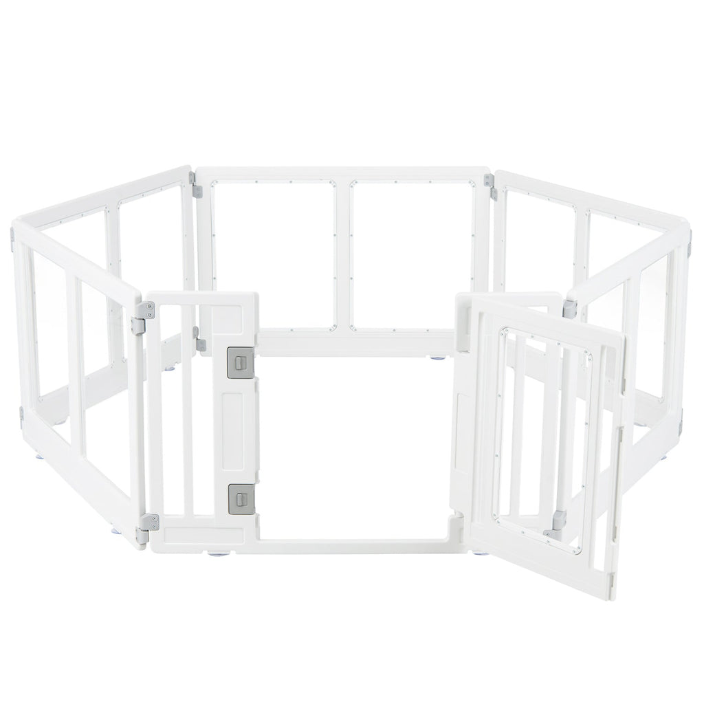 Clear Plastic Dog Playpen with Door - 8 Panel - Majestic Pet Kingdom