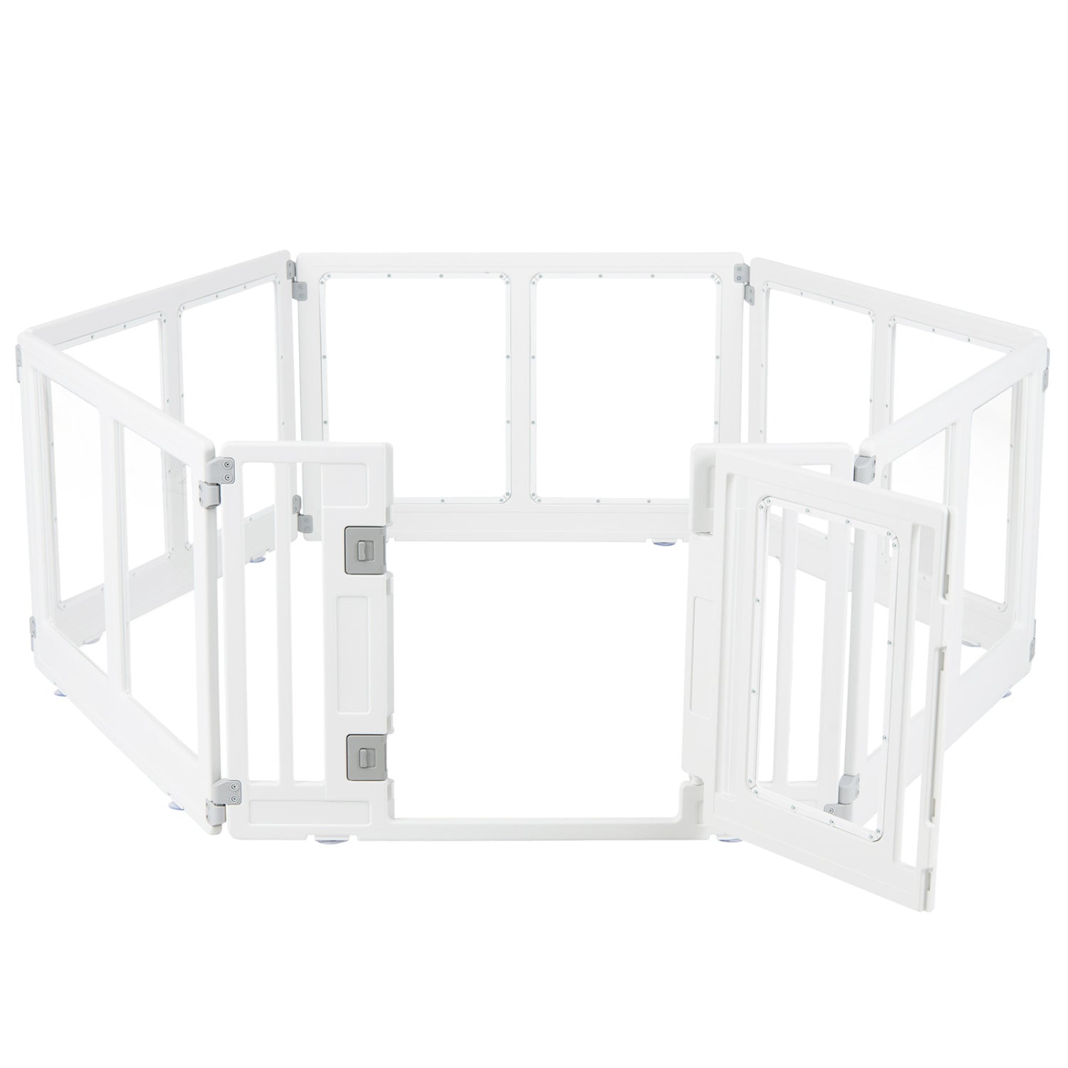 Clear Plastic Dog Playpen with Door - 8 Panel - Majestic Pet Kingdom