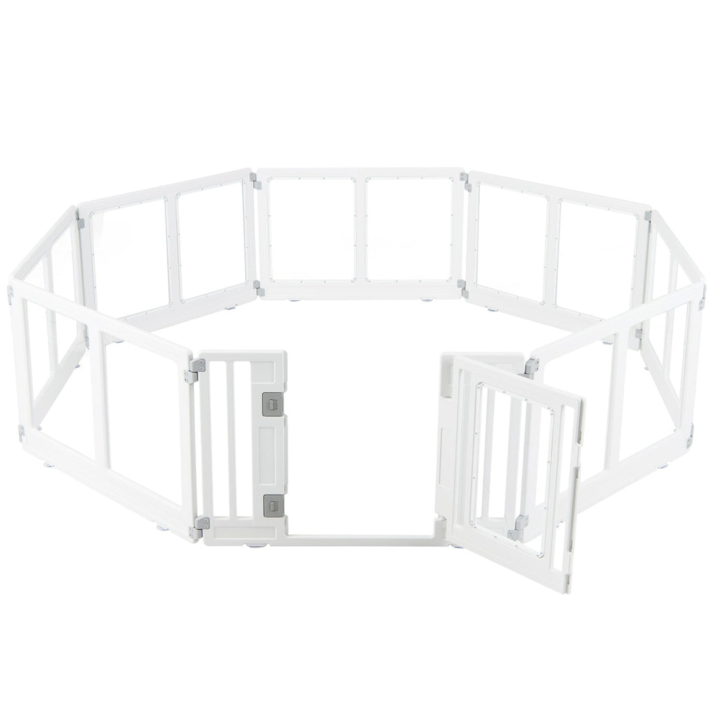 Clear Plastic Dog Playpen with Door - 8 Panel - Majestic Pet Kingdom