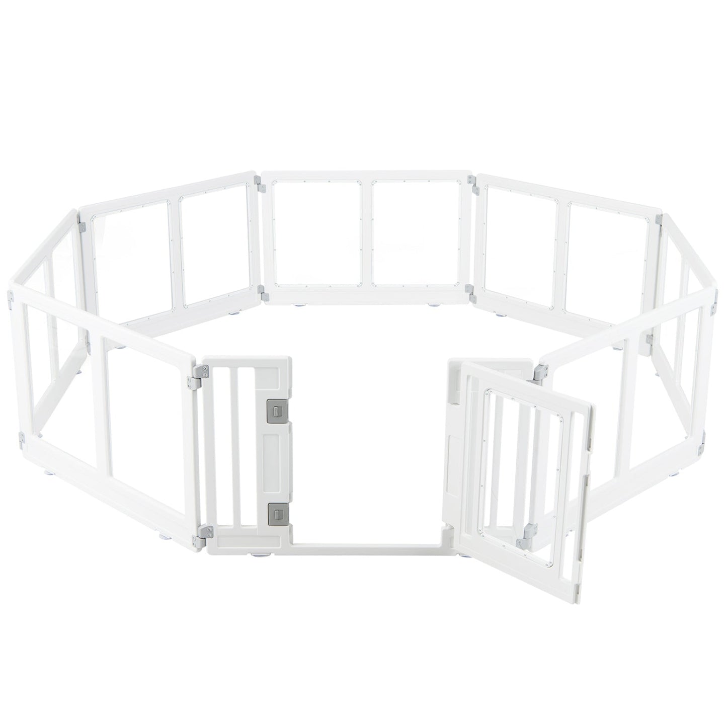 Clear Plastic Dog Playpen with Door - 8 Panel - Majestic Pet Kingdom