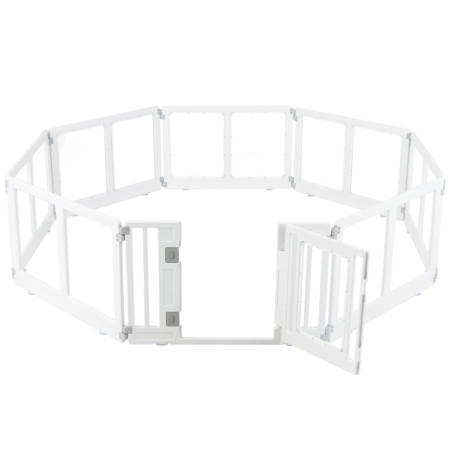 Clear Plastic Dog Playpen with Door - 8 Panel - Majestic Pet Kingdom