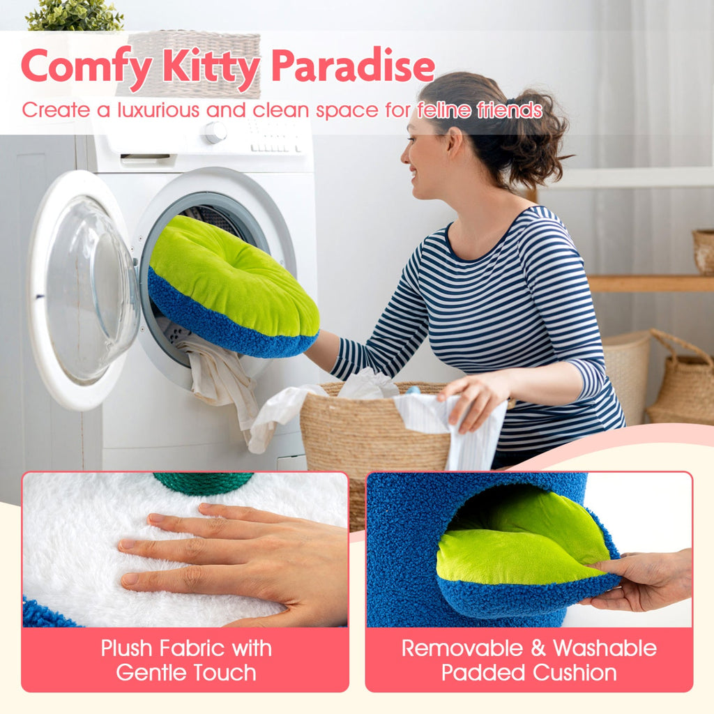 Cute Cat Tree with Flower Padded Perch for Indoor Cats - Majestic Pet Kingdom