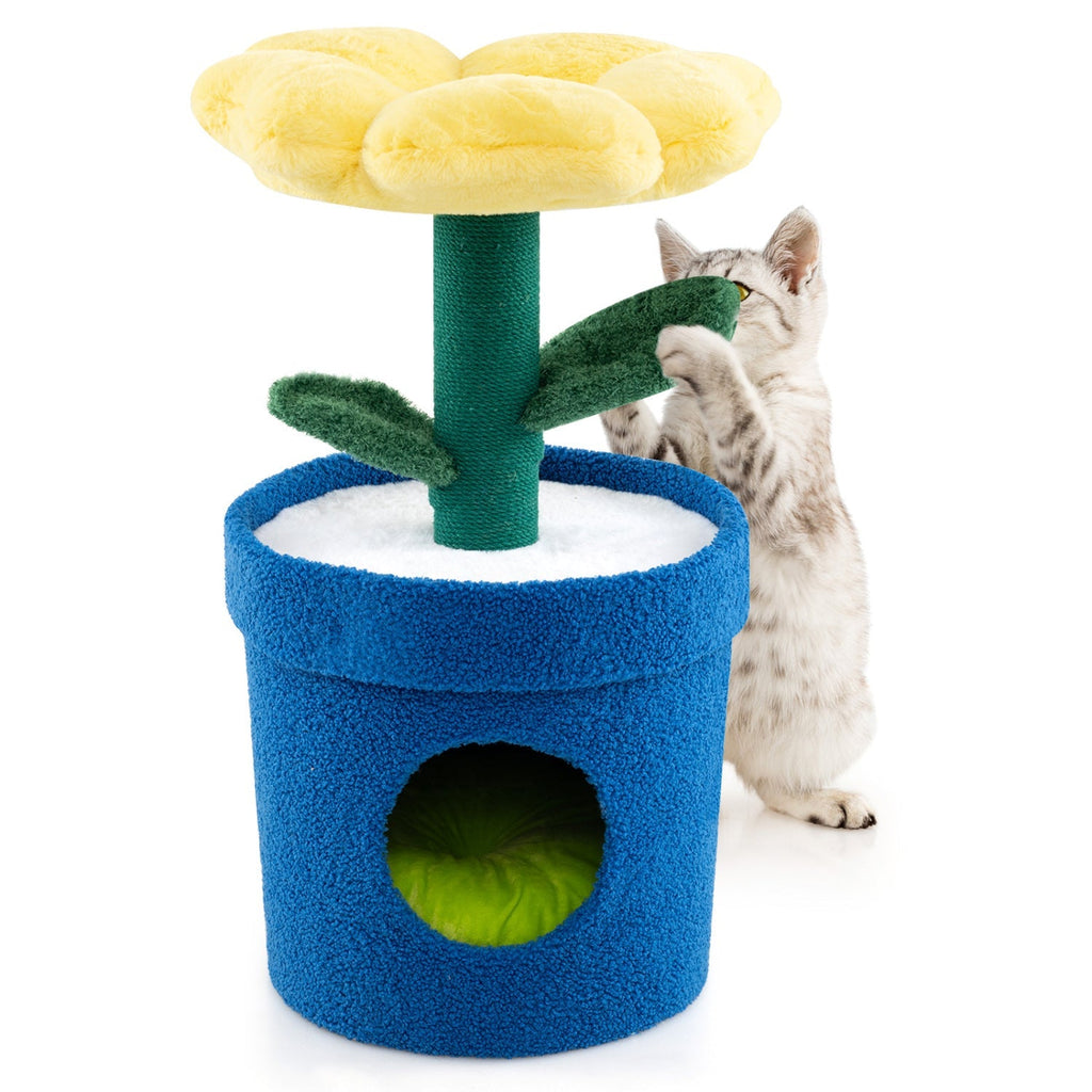 Cute Cat Tree with Flower Padded Perch for Indoor Cats - Majestic Pet Kingdom