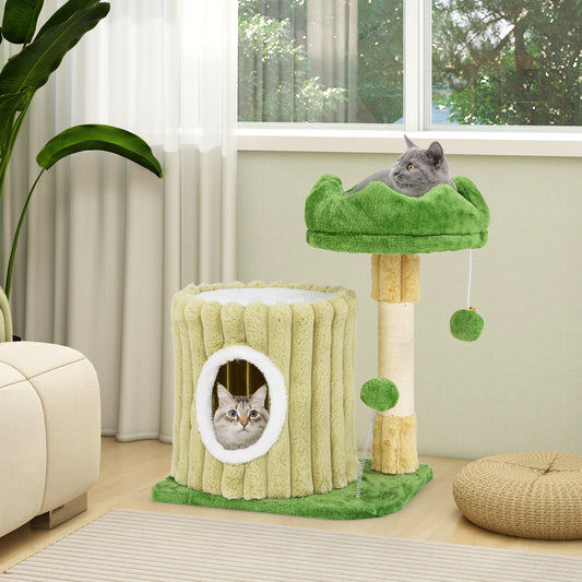 Cute Cat Tree with Sisal Scratching Posts and Dangling Ball - Majestic Pet Kingdom