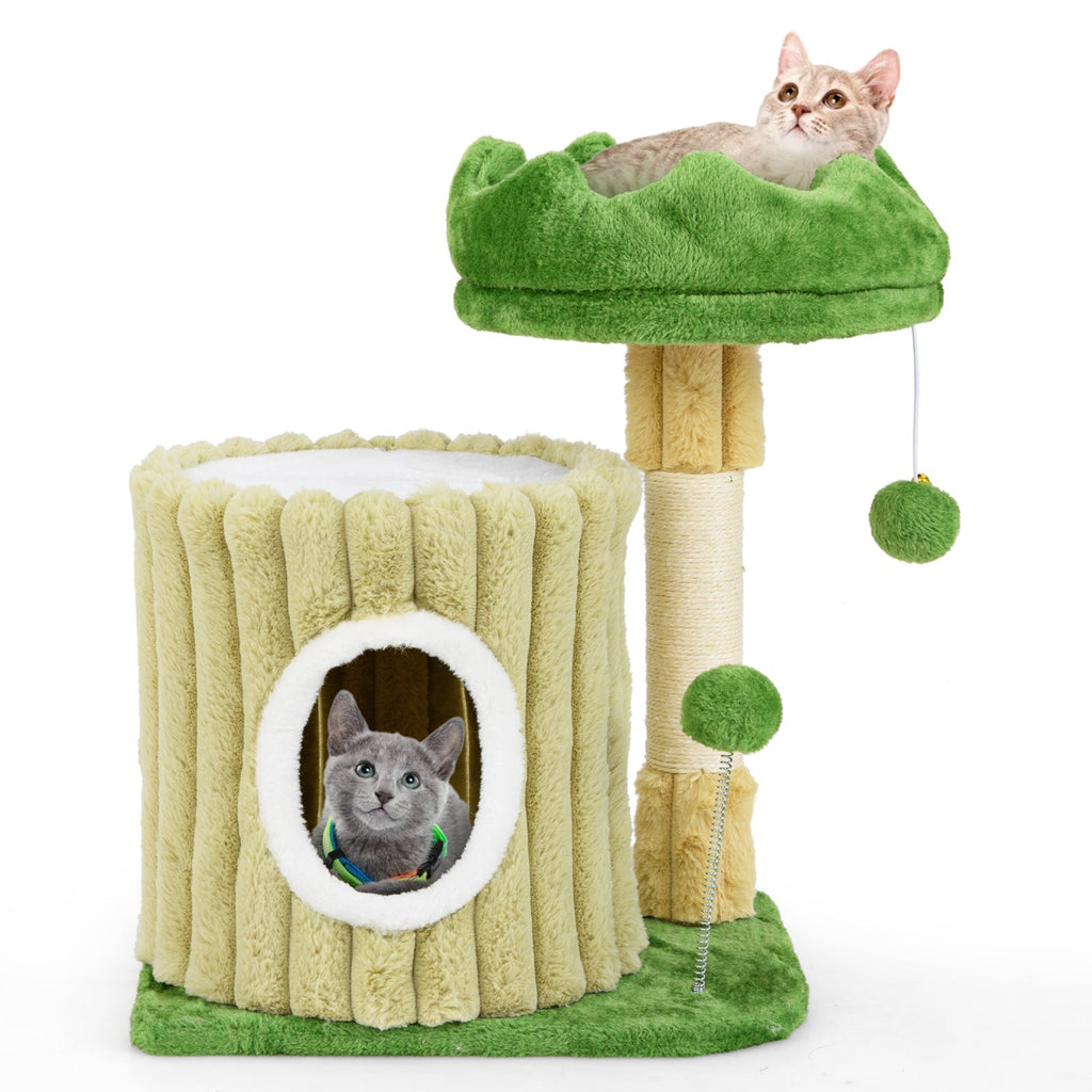 Cute Cat Tree with Sisal Scratching Posts and Dangling Ball - Majestic Pet Kingdom