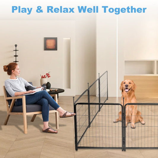 16 Panels Dog Playpen for outdoor,yard,camping,24"Height dog fence with 2 doors. - Majestic Pet Kingdom