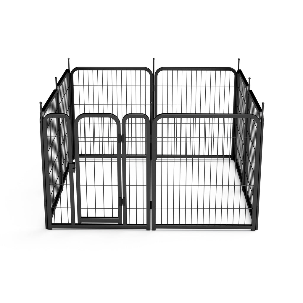 Outdoor dog fence, 8-piece board dog fence. 31 inch portable pet sports fence. Black, 26.3 inches wide x 31.5 inches high. - Majestic Pet Kingdom