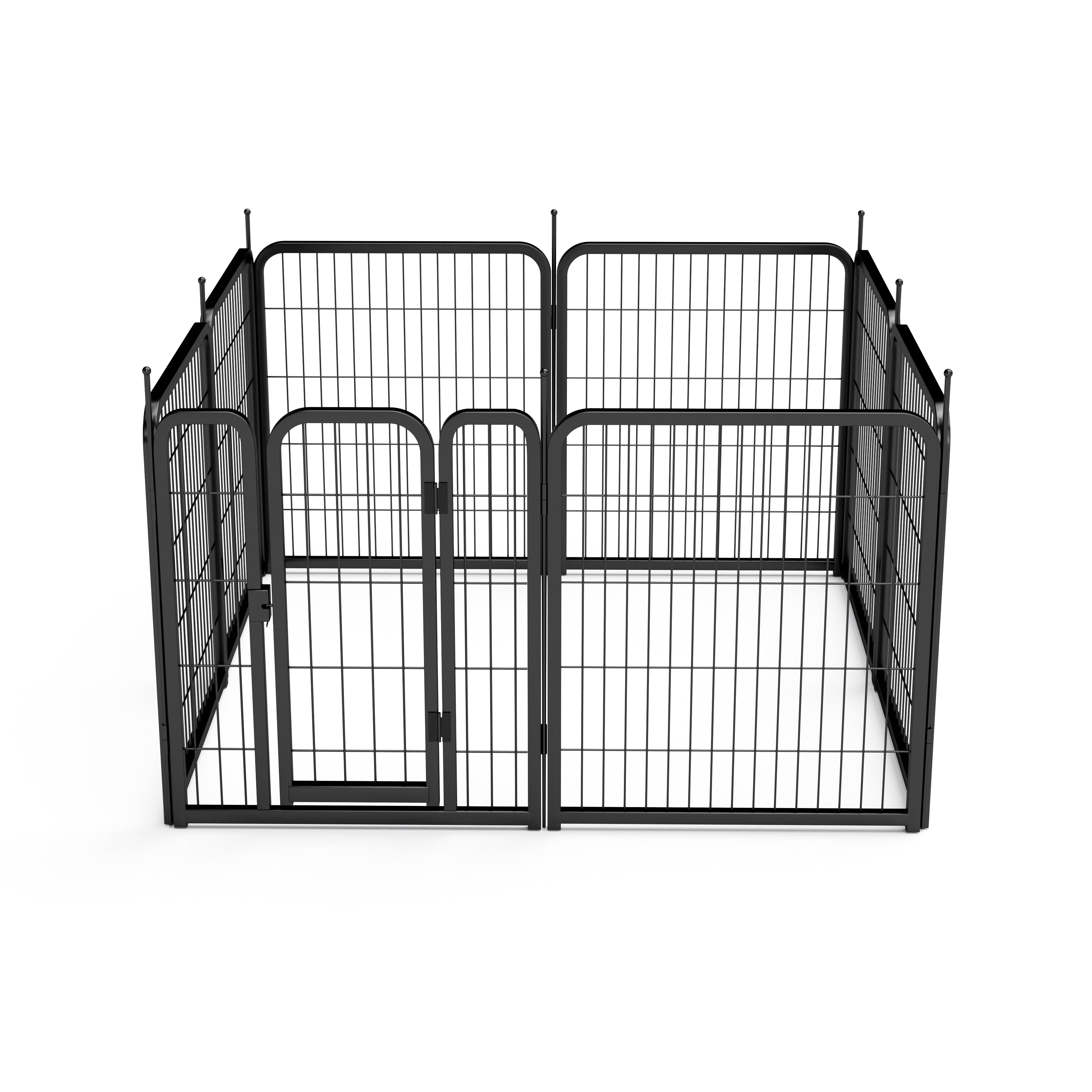 Outdoor dog fence, 8-piece board dog fence. 31 inch portable pet sports fence. Black, 26.3 inches wide x 31.5 inches high. - Majestic Pet Kingdom