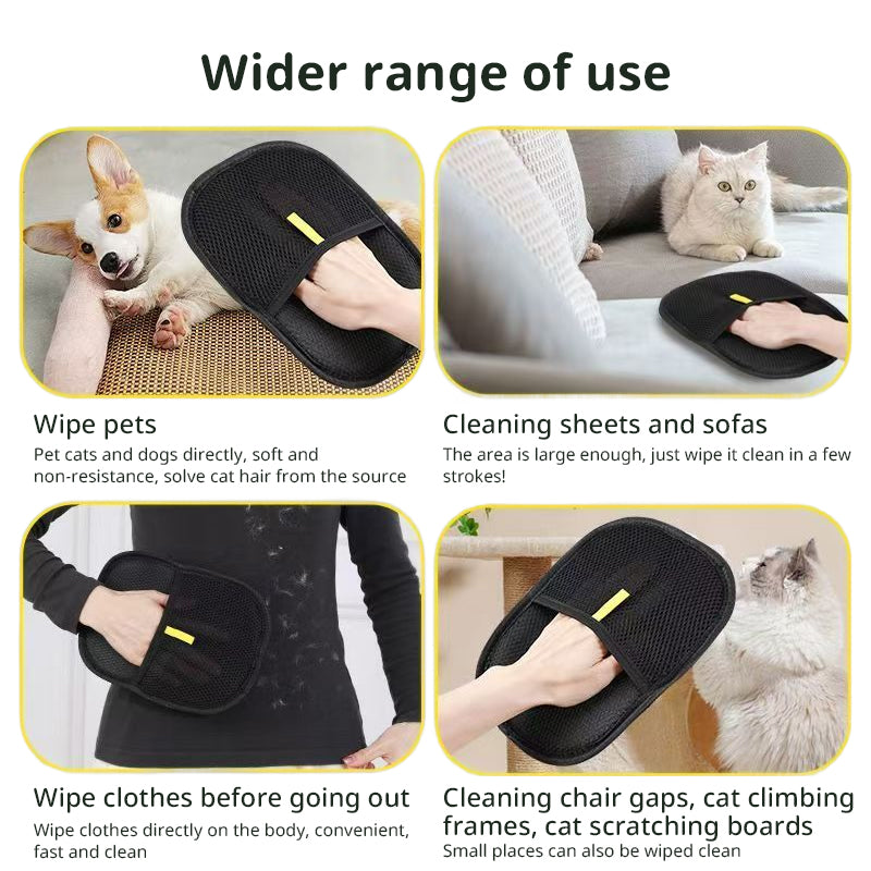 Pet Hair Remover Gloves: 3-in-1 Grooming & Deshedding