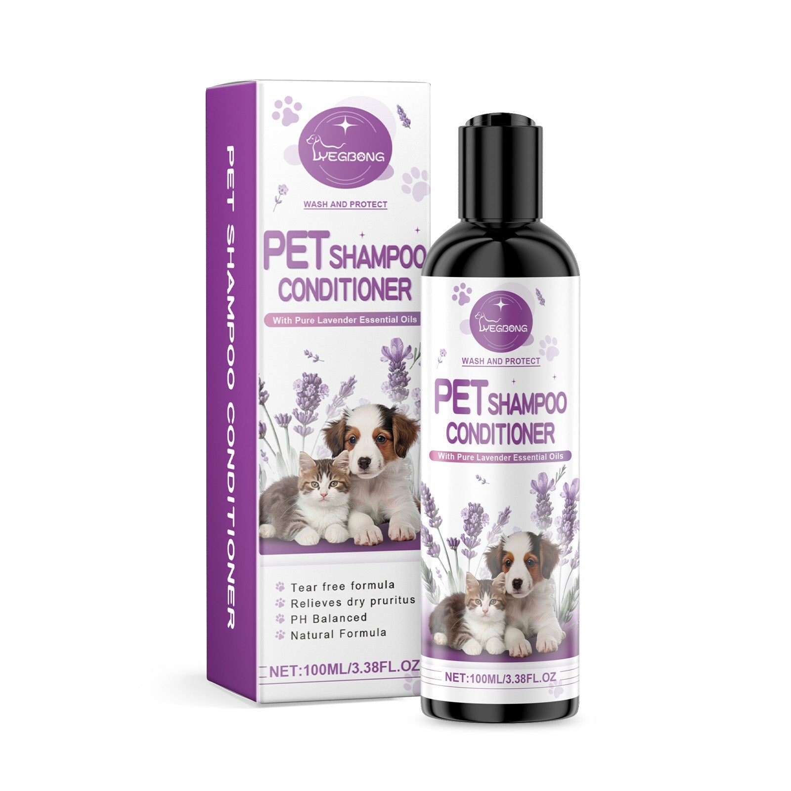Pet Lavender Shampoo: Fluffy & Smoothing Coat Wash
