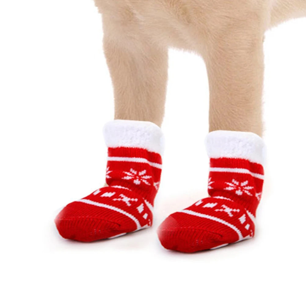 Anti-Slip Pet Socks: Warm Winter Booties (8-Pack) - Majestic Pet Kingdom