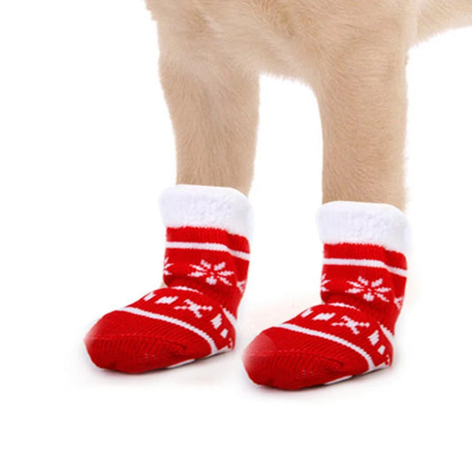 Anti-Slip Pet Socks: Warm Winter Booties (8-Pack) - Majestic Pet Kingdom