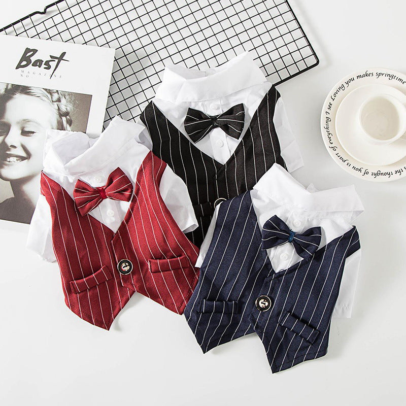 Pet Dog Suit Summer Thin Teddy Suit Shirt Suit Wedding