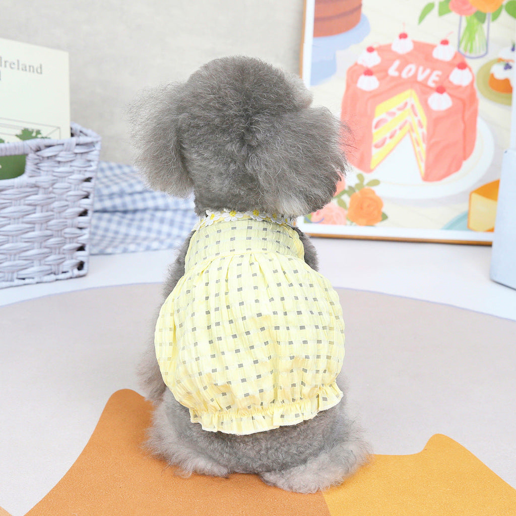 Dog Lantern Sleeve Skirt: Summer Small Pet Dress