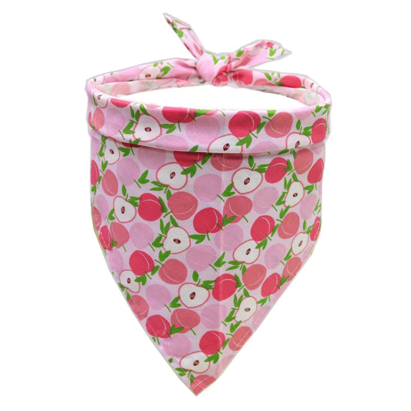 Pet Accessories Summer Pet Drool Towel Fruit Style Pet Scarf Pure Cotton Dog Triangle Scarf | Purrfect Pet Kingdom