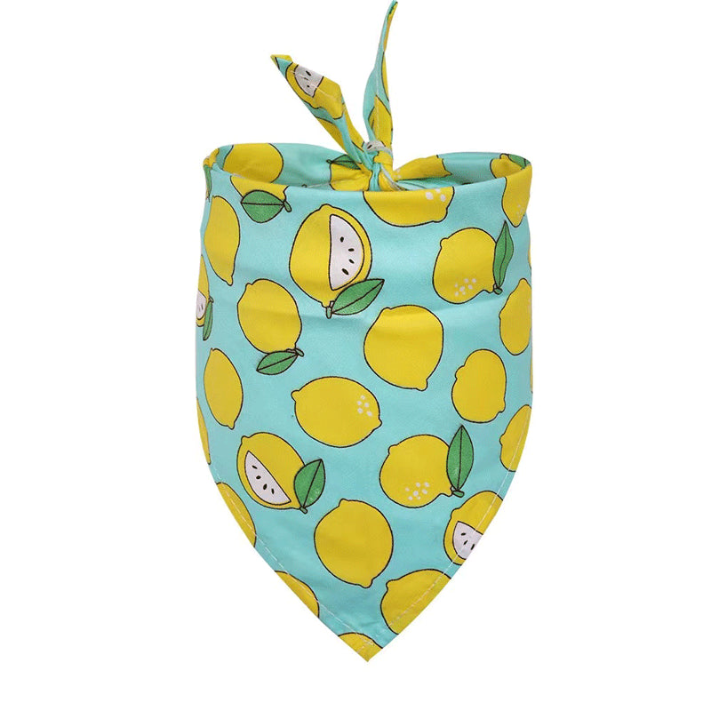 Pet Accessories Summer Pet Drool Towel Fruit Style Pet Scarf Pure Cotton Dog Triangle Scarf | Purrfect Pet Kingdom
