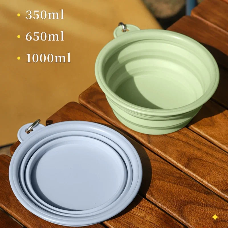 Foldable Travel Bowl: Silicone Pet Food Container - Majestic Pet Kingdom