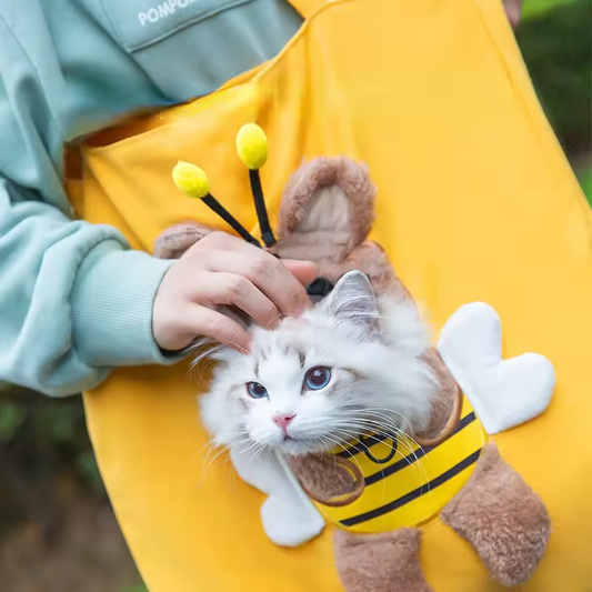 cute-canvas-outdoor-bag-with-exposed-bee-shaped-cat-bag-shoulder-bag-small-dog-tote-bag-luxury-view-2 | Majestic Pet Kingdom