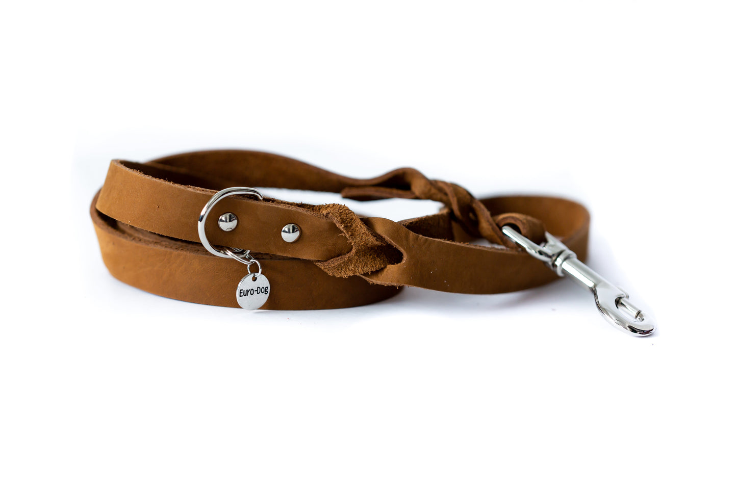 Dog Leash Braided Genuine Leather Heavy Duty Walking Lead - Main Feature View | Majestic Pet Kingdom