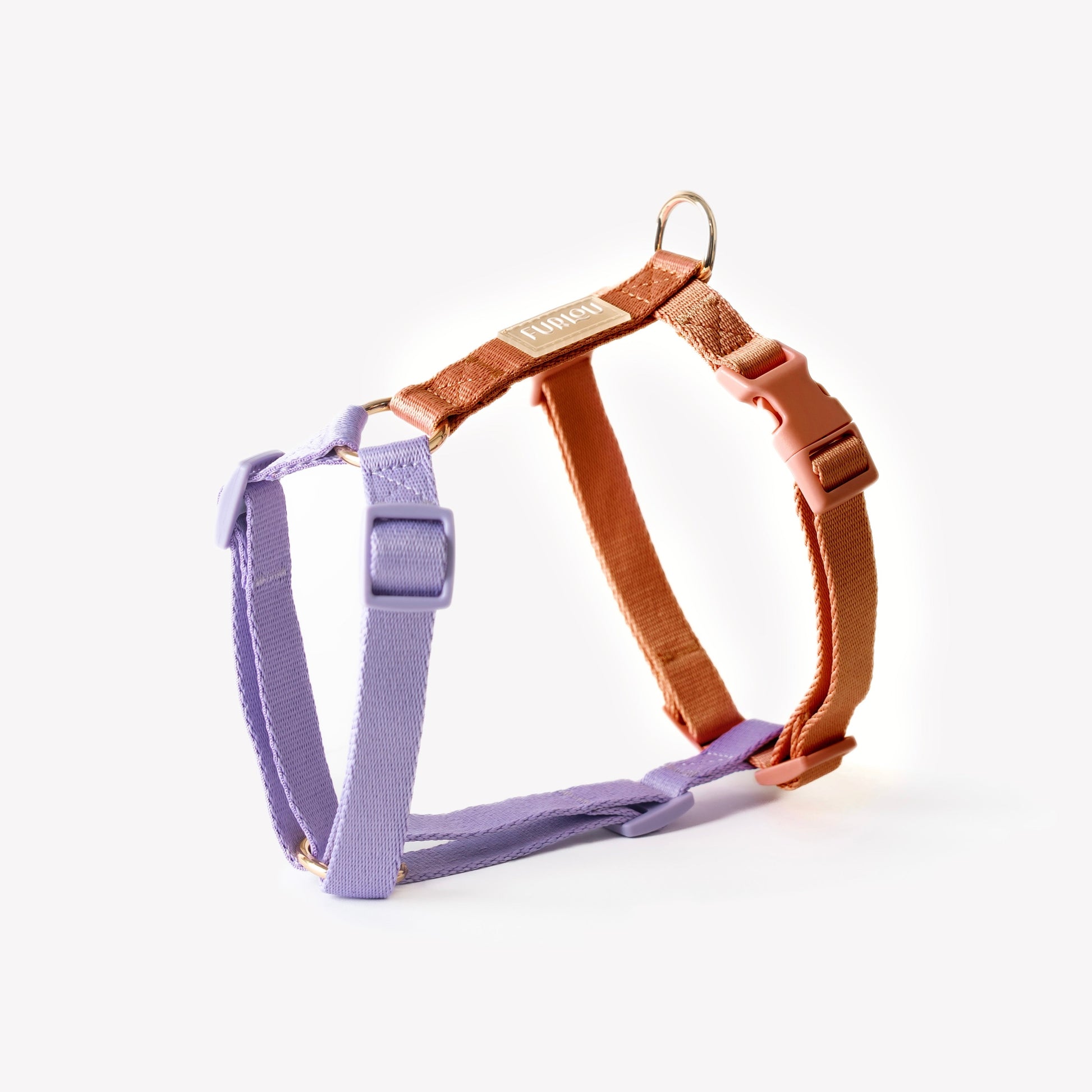 Dog Harness Lavender and Terracotta Dual Tone Step-In Vest Band - Main Feature View | Majestic Pet Kingdom