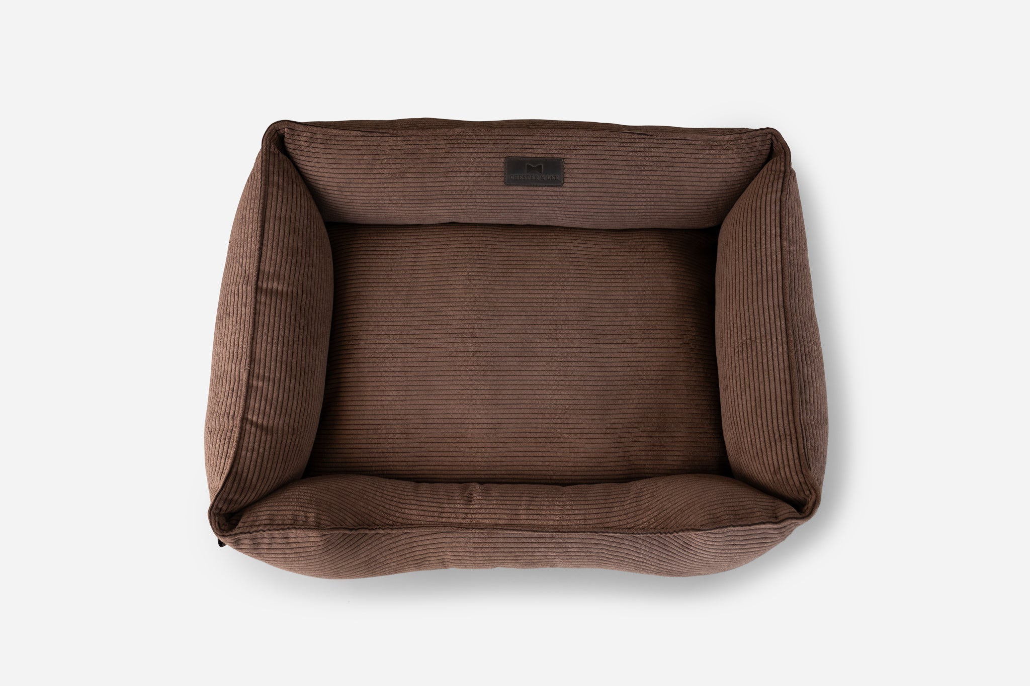 Corduroy Sleeper Dog Bed – Orthopedic Fill, Chocolate Brown - Majestic Pet Kingdom