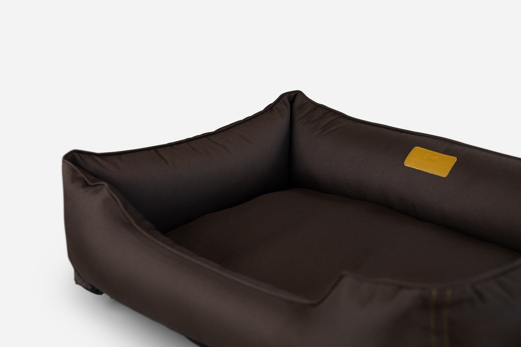 Waterproof Dog Bed – Oxford Fabric, Indoor Outdoor, Brown - Majestic Pet Kingdom
