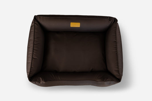Waterproof Dog Bed – Oxford Fabric, Indoor Outdoor, Brown - Majestic Pet Kingdom