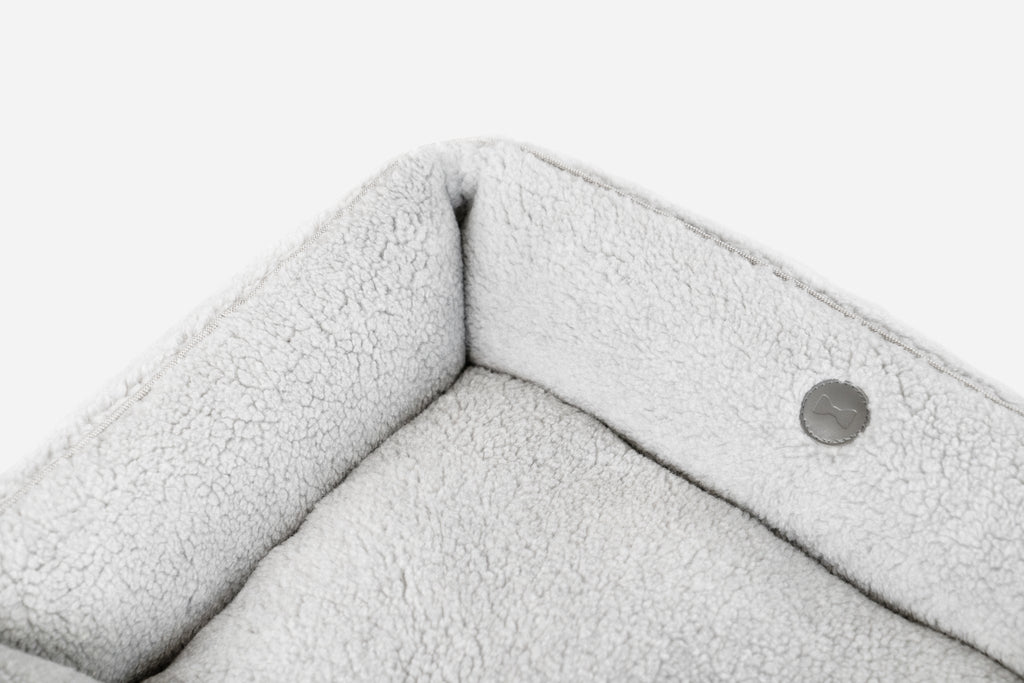 Plush Furry Sleeper Dog Bed - Gray Calm Pet Cushion Bed - Majestic Pet Kingdom
