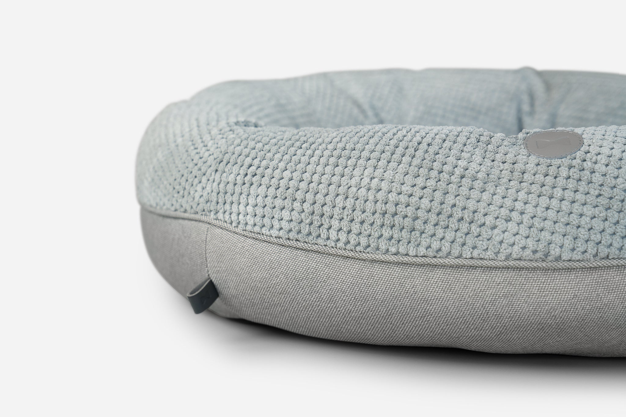 Faux Fur Donut Dog Bed – Bolster Rim, Washable, Gray