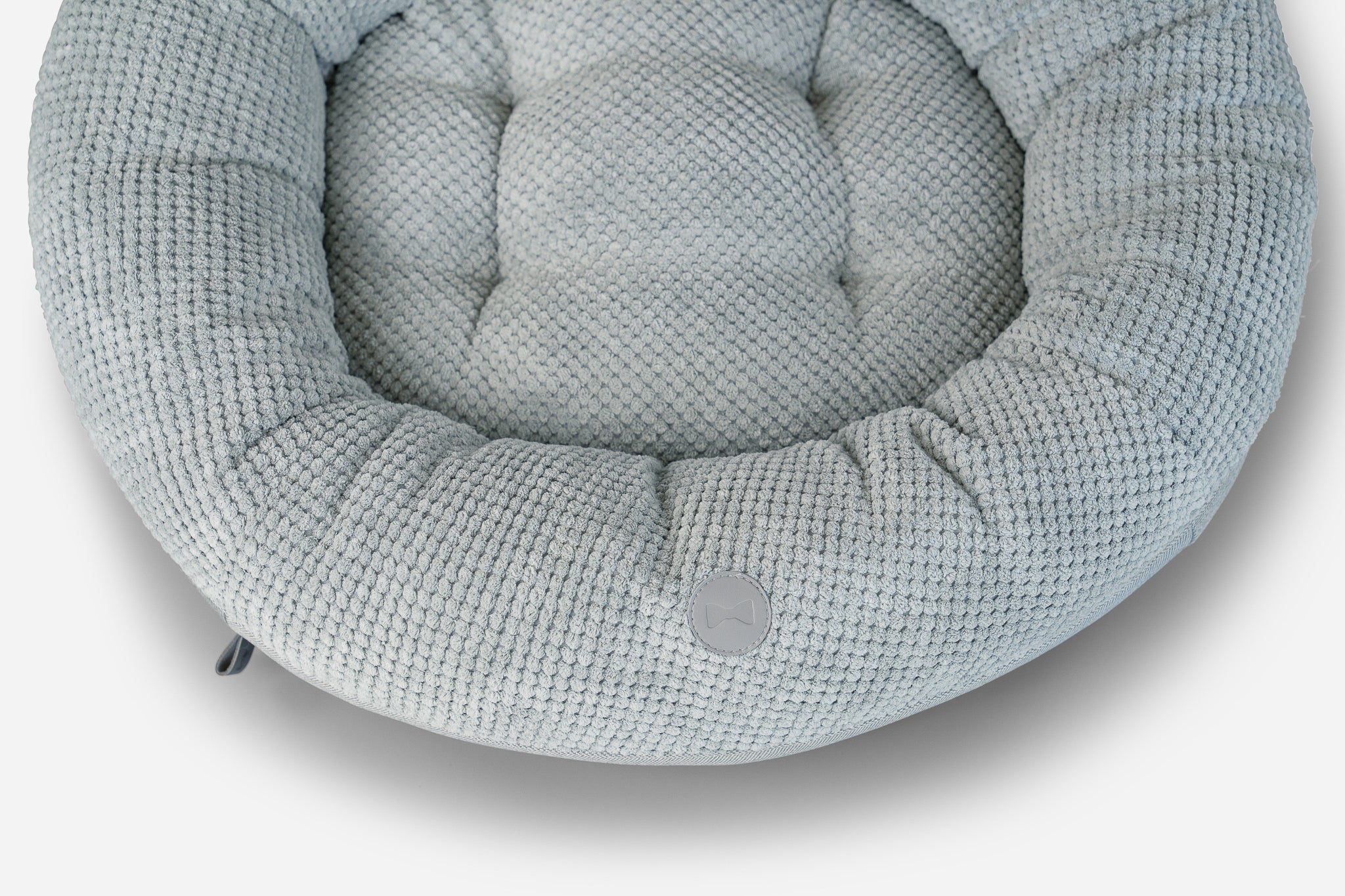 Faux Fur Donut Dog Bed – Bolster Rim, Washable, Gray