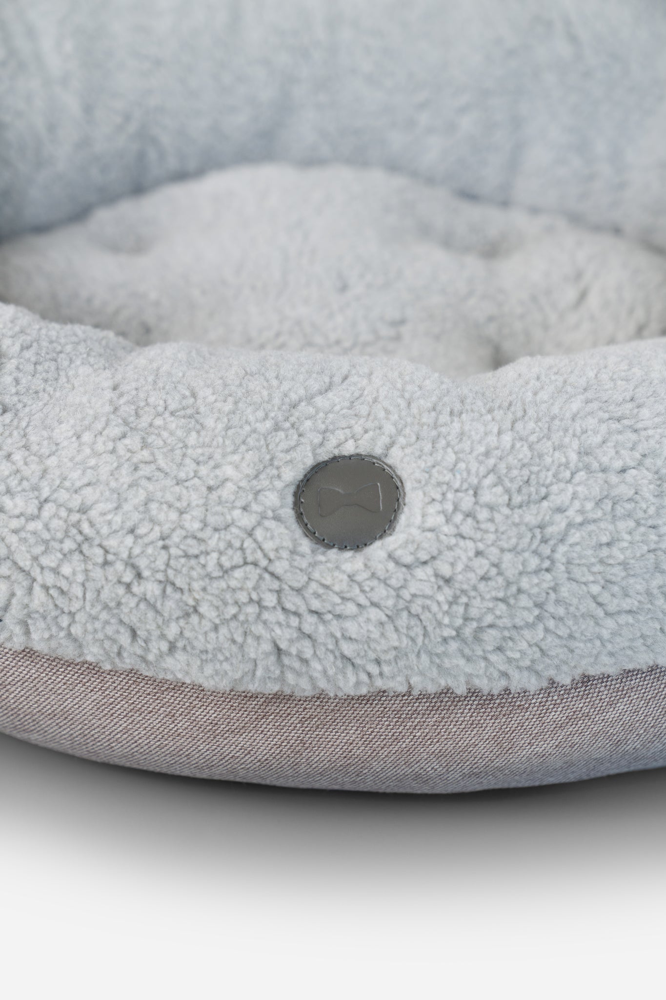 Faux Fur Donut Dog Bed – Washable, Bolster Rim, Gray