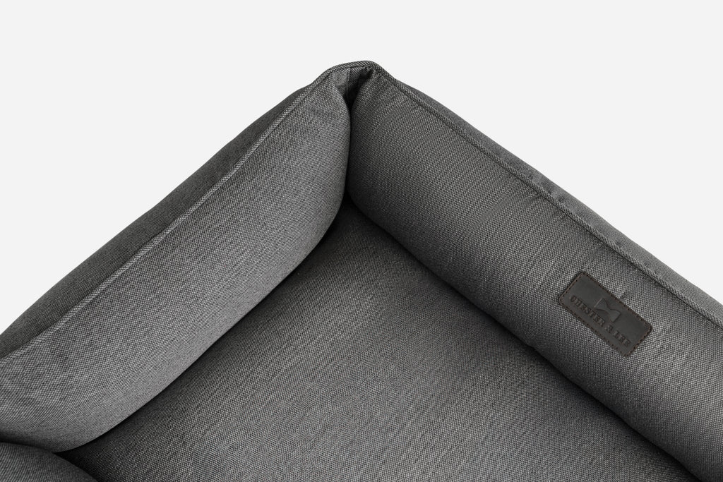 Cotton Sleeper Dog Bed – Breathable, Flat Surface, Gray - Majestic Pet Kingdom