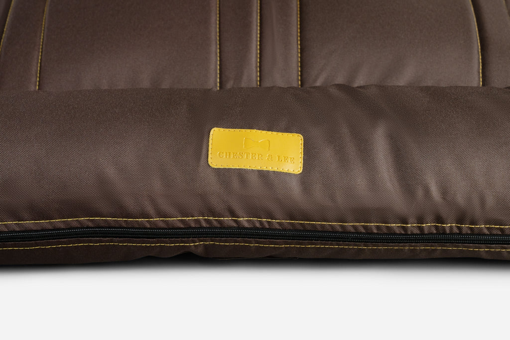 Waterproof Lounger Dog Bed – Oxford Fabric, Large Breed, Brown