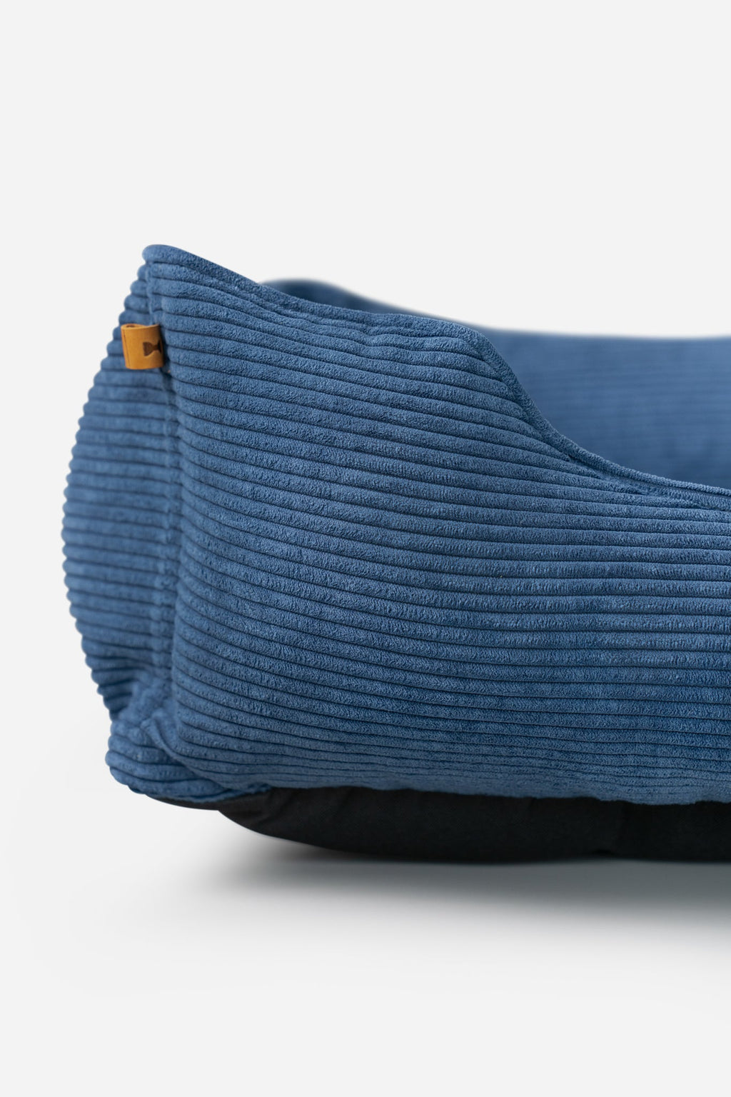 Fancy Corduroy Sleeper Dog Bed - Ocean Blue Cushion Bed - Majestic Pet Kingdom