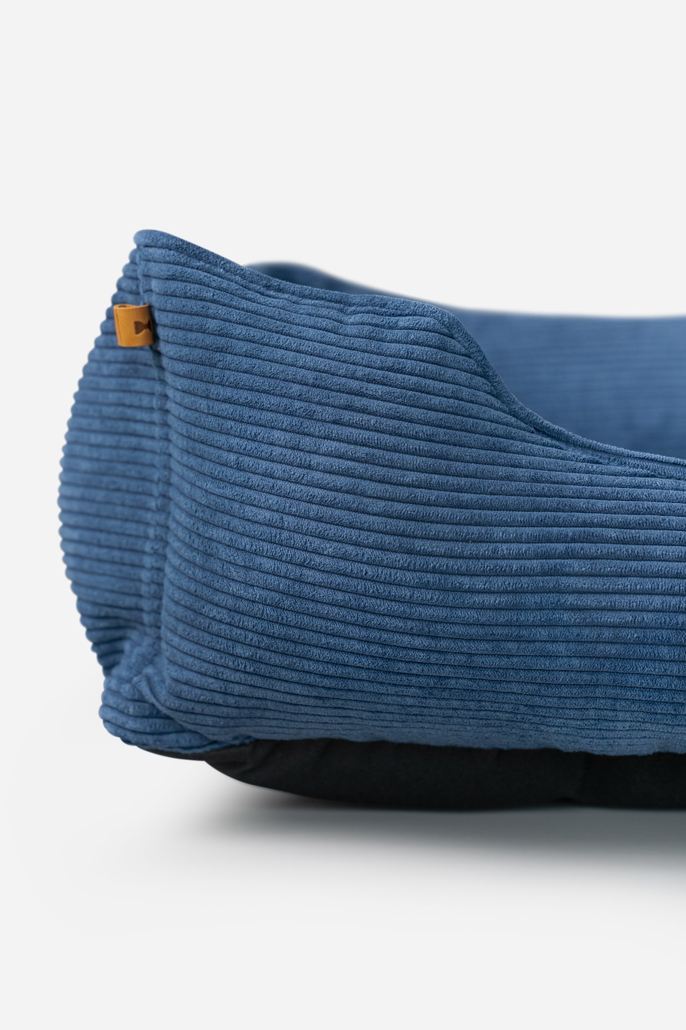Fancy Corduroy Sleeper Dog Bed - Ocean Blue Cushion Bed - Majestic Pet Kingdom