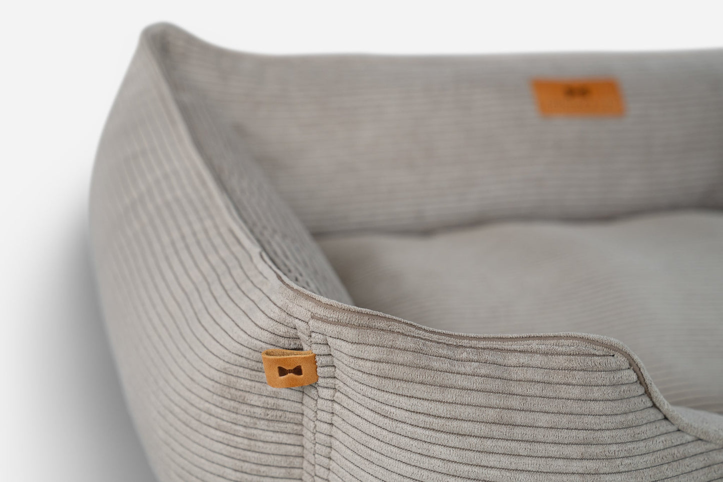 Dog Bed Corduroy Sleeper Taupe Neutral Soft Lounger Cushion