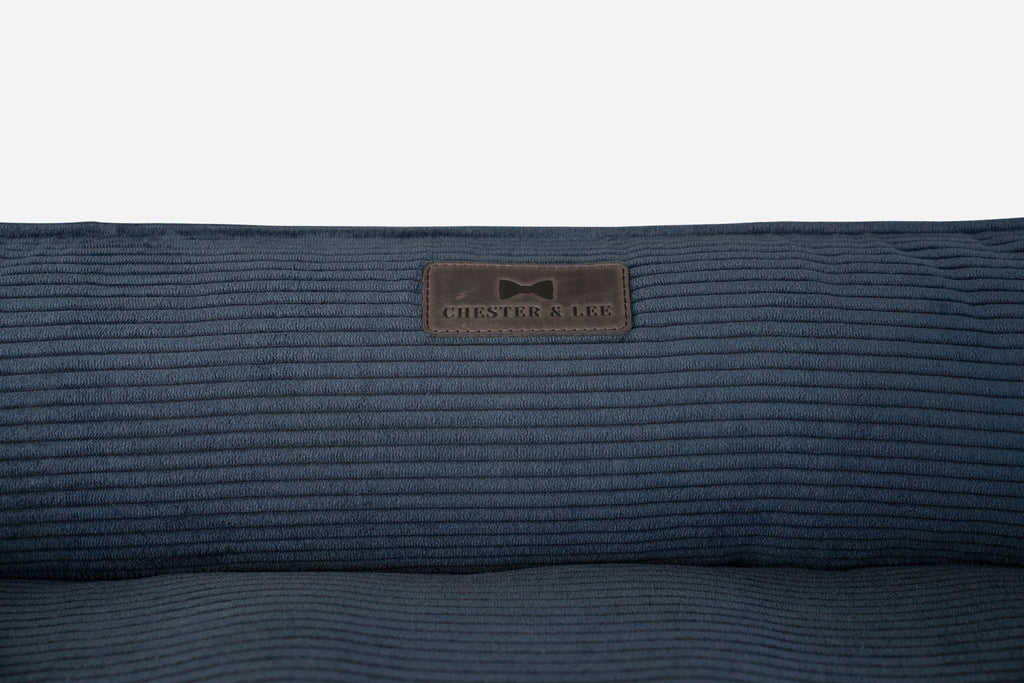 Fancy Corduroy Sleeper Dog Bed - Graphite Cushion Bed - Majestic Pet Kingdom