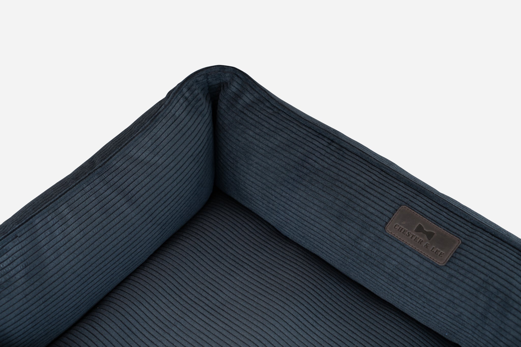 Fancy Corduroy Sleeper Dog Bed - Graphite Cushion Bed - Majestic Pet Kingdom