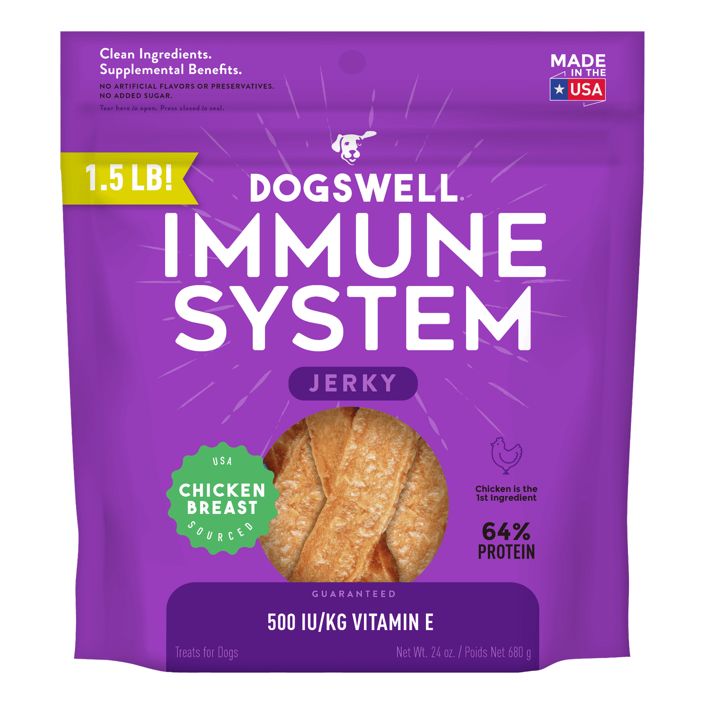 Dog Treats Dogswell Immune Health Chicken Breast Jerky 24oz
