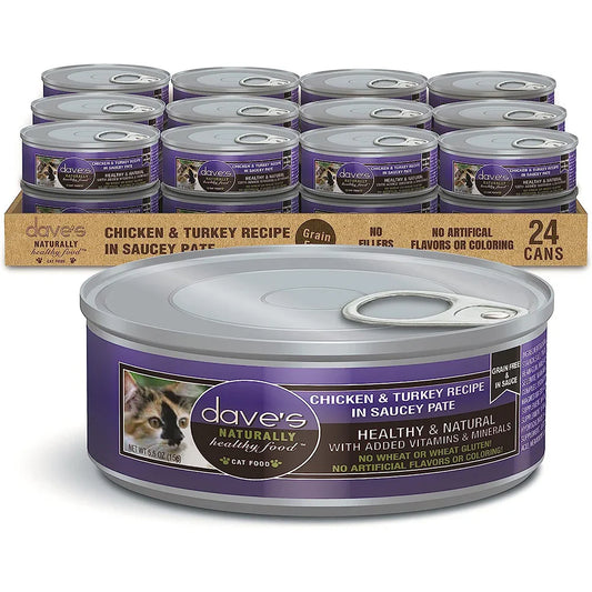 Dave's Chicken & Turkey Recipe in Saucey Paté Wet Cat Food (5.5oz) - Majestic Pet Kingdom
