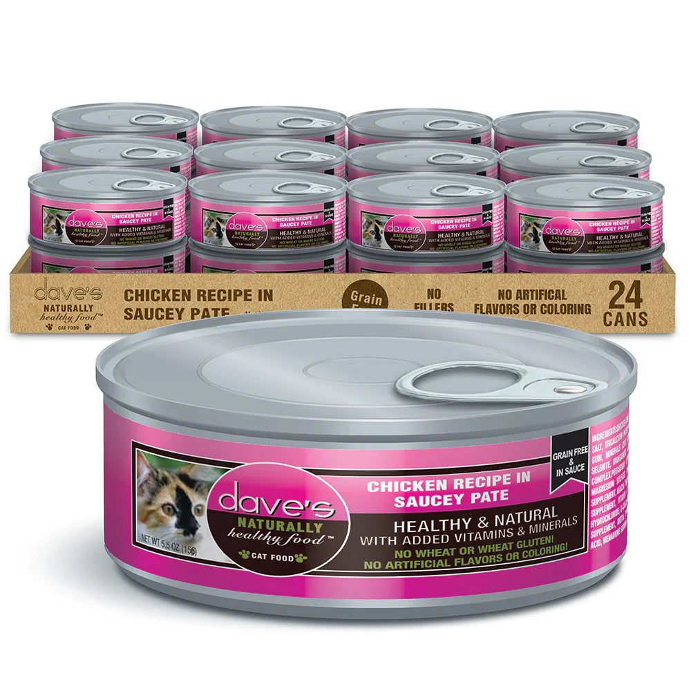 Dave's Chicken Recipe in Saucey Paté Wet Cat Food (5.5oz) - Majestic Pet Kingdom