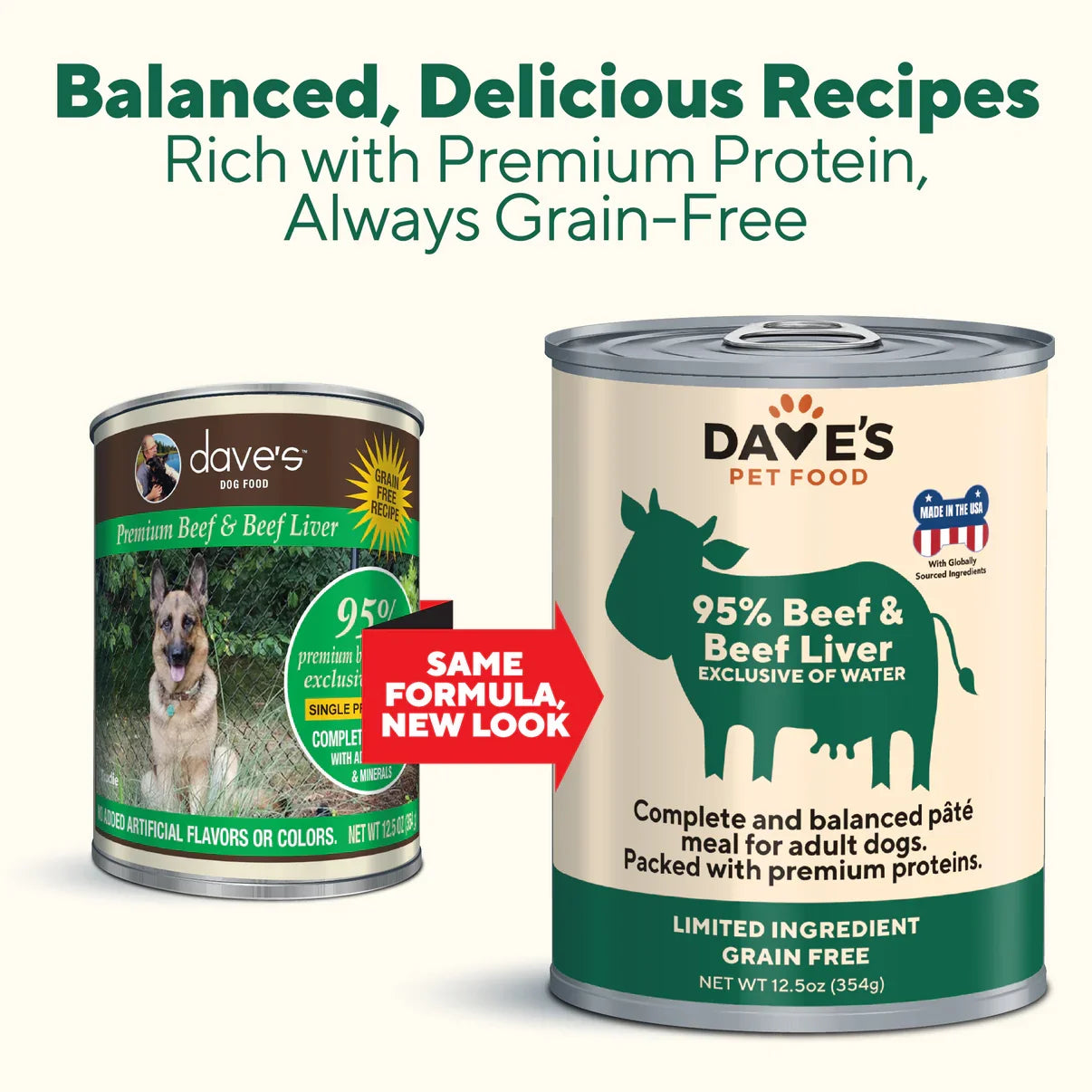 Dave's 95% Premium Meats™ Beef & Beef Liver For Dogs (12.5oz) - Majestic Pet Kingdom
