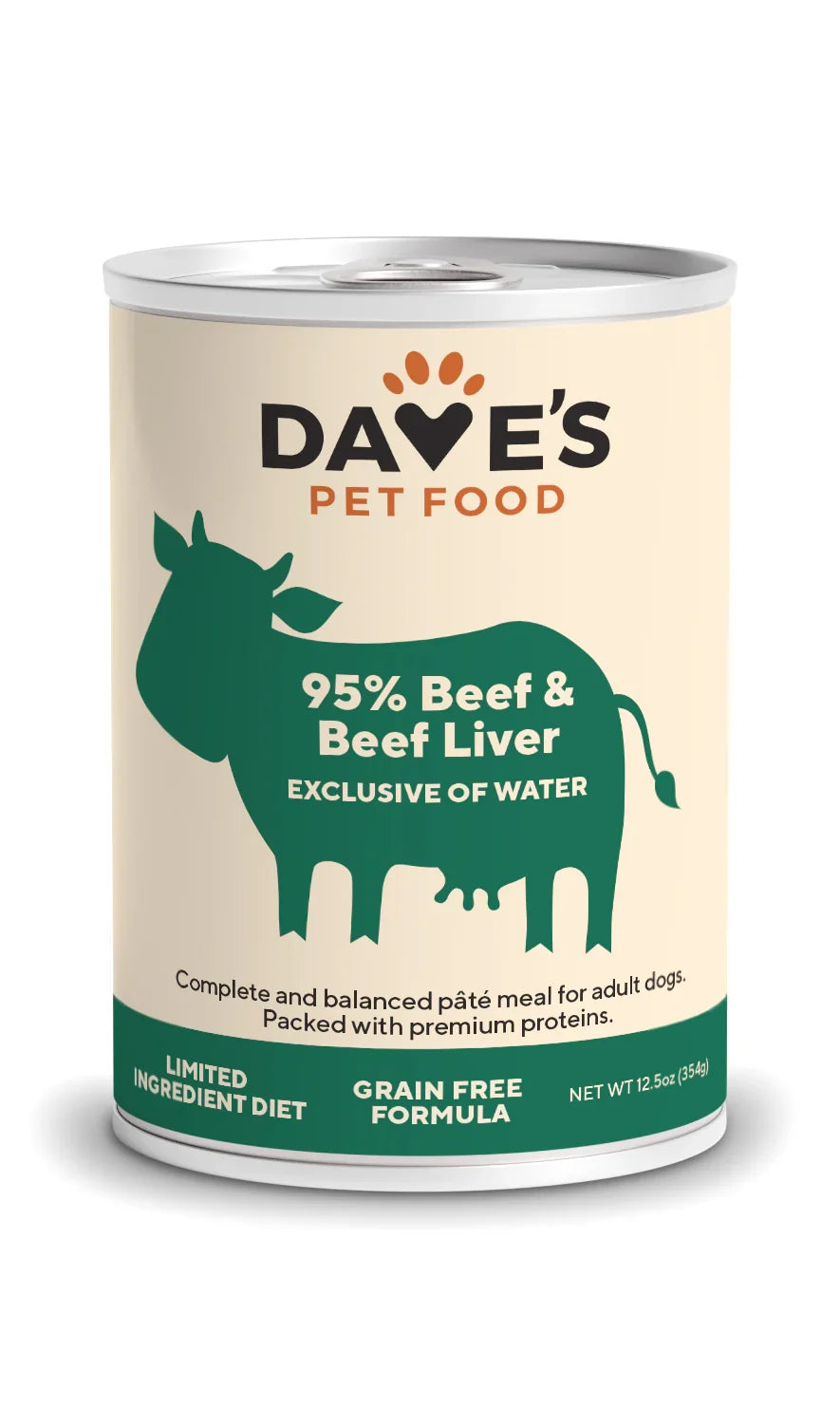 Dave's 95% Premium Meats™ Beef & Beef Liver For Dogs (12.5oz) - Majestic Pet Kingdom
