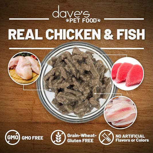 Dave's Naturally Healthy Grain Free Shredded Fisherman's Stew Wet Cat Food (5.5oz) - Majestic Pet Kingdom