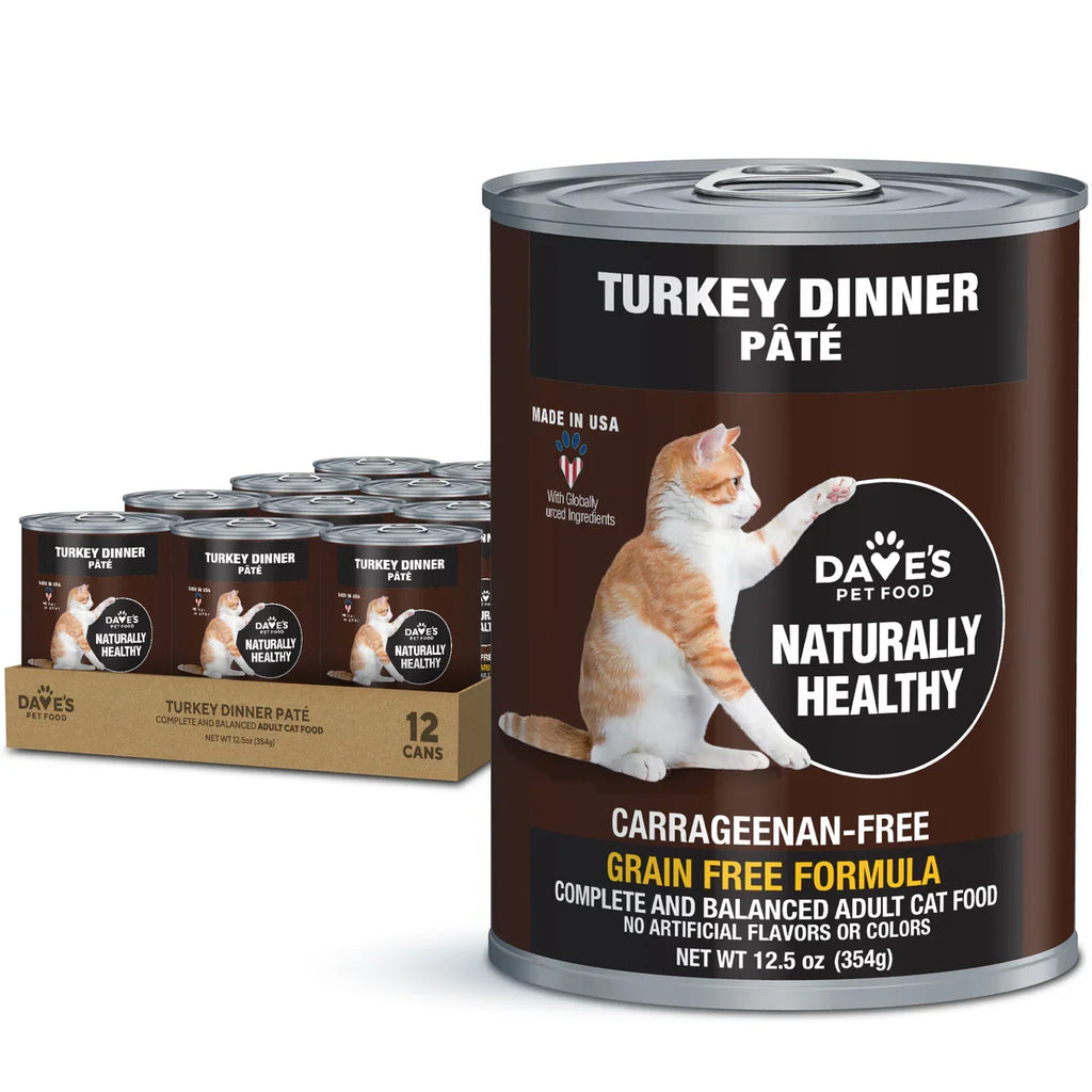 Dave's Naturally Healthy Turkey Dinner Paté Wet Cat Food (12.5oz) - Majestic Pet Kingdom