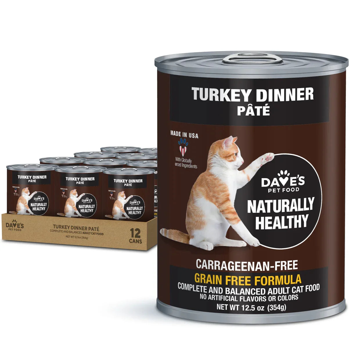 Dave's Naturally Healthy Turkey Dinner Paté Wet Cat Food (12.5oz) - Majestic Pet Kingdom