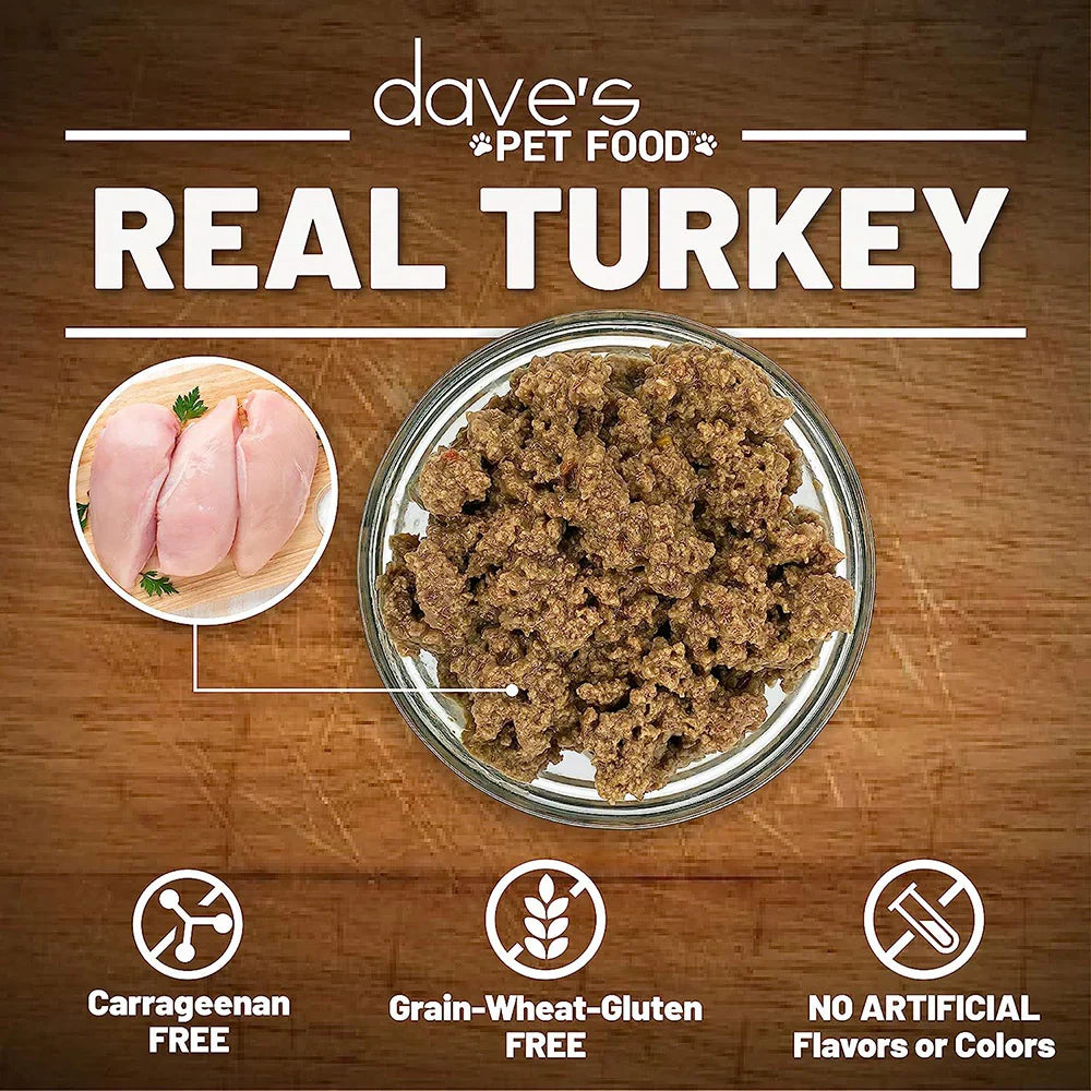 Dave's Naturally Healthy Turkey Dinner Paté Wet Cat Food (12.5oz) - Majestic Pet Kingdom