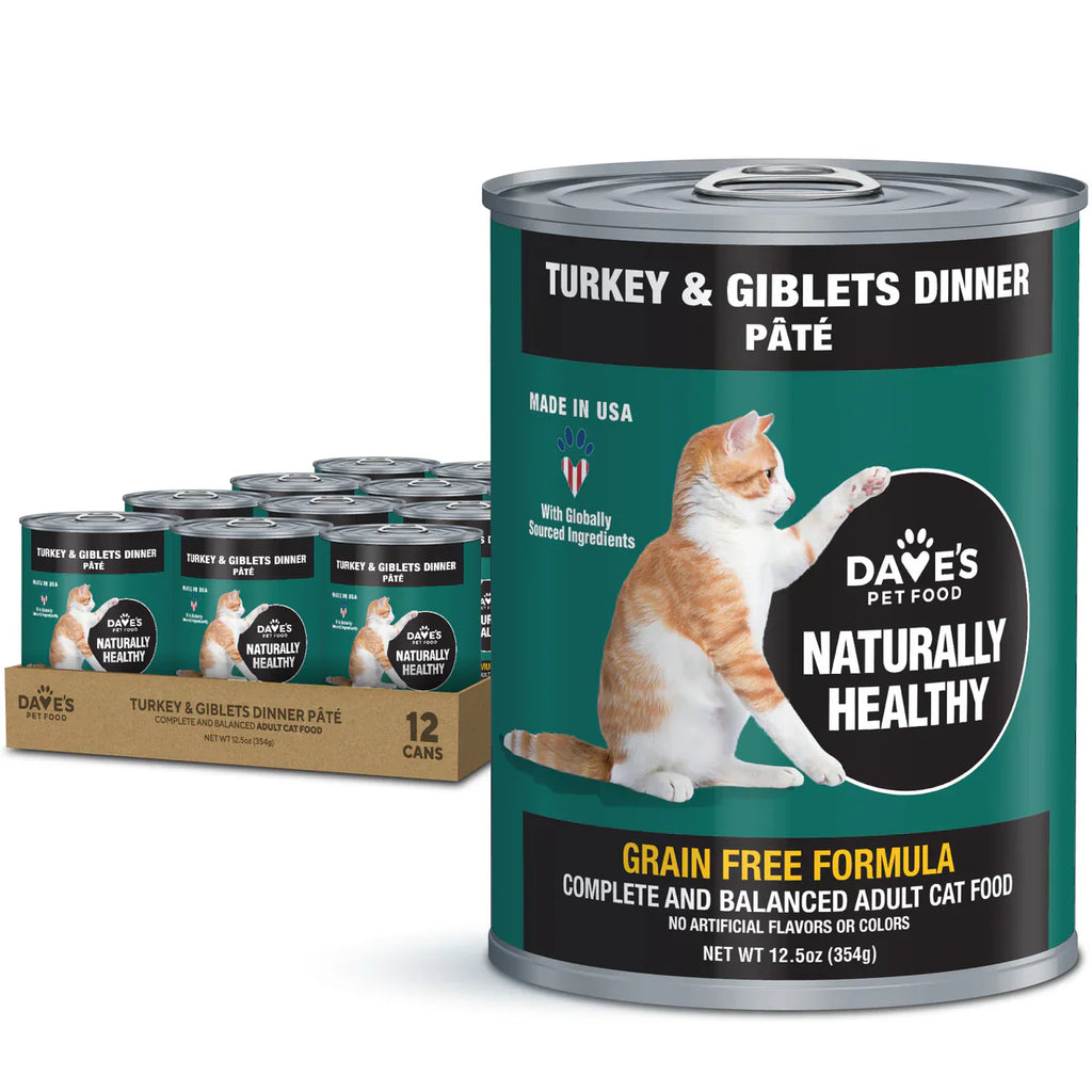 Dave's Naturally Healthy Turkey & Giblets Dinner Paté Wet Cat Food (12.5oz) - Majestic Pet Kingdom